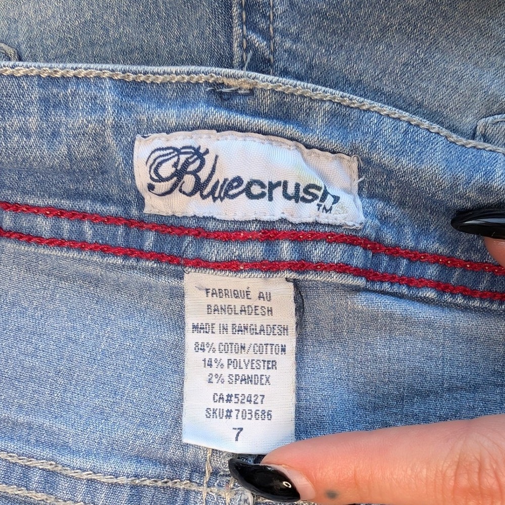 Bluecrush Sz 7 Light Blue Cotton Blend Denim Jean Shorts - Picture 3 of 3